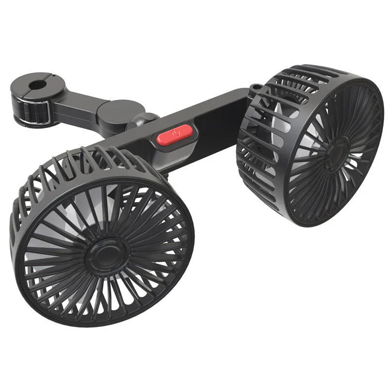 UltraCool 12V/24V Rear Car Fan Heavy-Duty Wind Power with Full Angle Adjustment