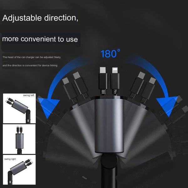 4 in 1 Retractable Fast Charger All-in-One Charging Solution
