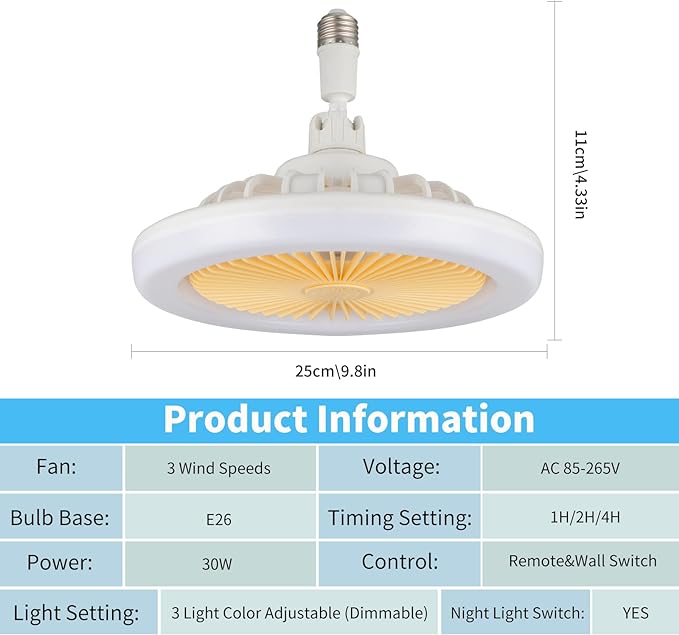 LED Multi-Function Fan Light – 2-in-1 Cooling & Illumination Solution