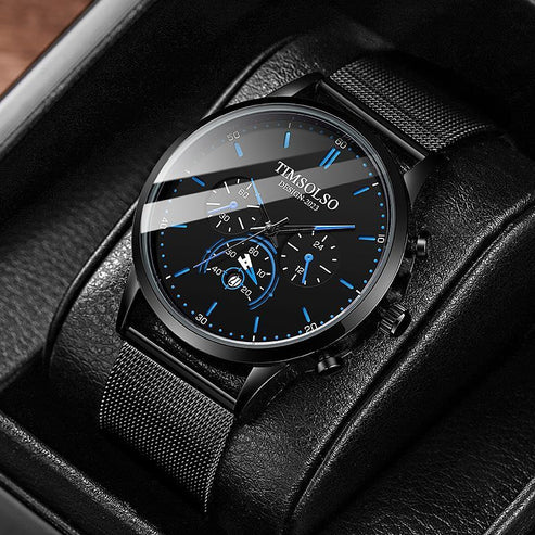 Elegant Ultra-Thin Quartz Watch Minimalist Design with Calendar Display