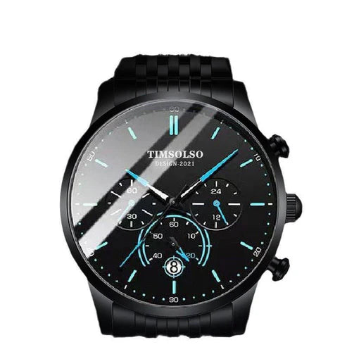 Elegant Ultra-Thin Quartz Watch Minimalist Design with Calendar Display