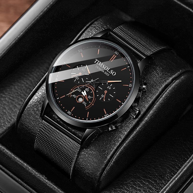 Elegant Ultra-Thin Quartz Watch Minimalist Design with Calendar Display