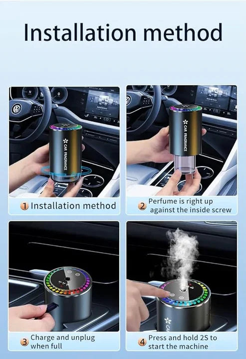 Luxury Car Fragrance with LED Light Freshen Your Ride with Style