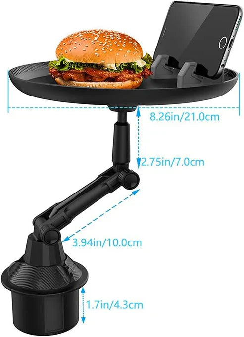 Cup Holder Food Tray Eat & Drink Comfortably On the Go