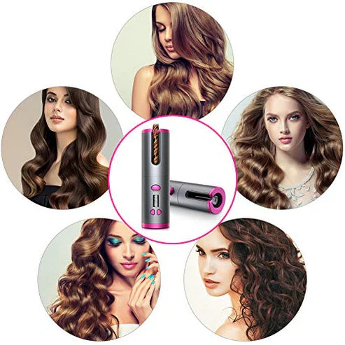 AutoCurl Pro Cordless Hair Curler with Digital Display & Instant Heat
