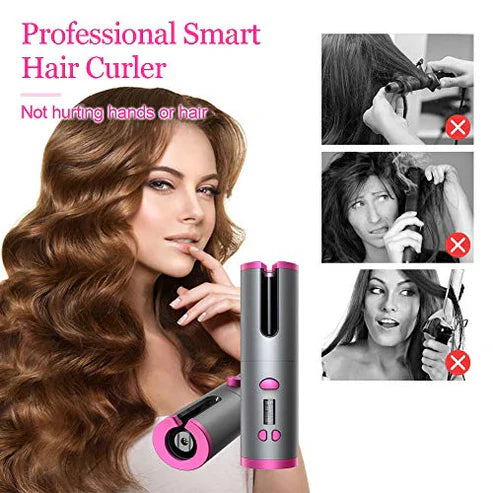 AutoCurl Pro Cordless Hair Curler with Digital Display & Instant Heat