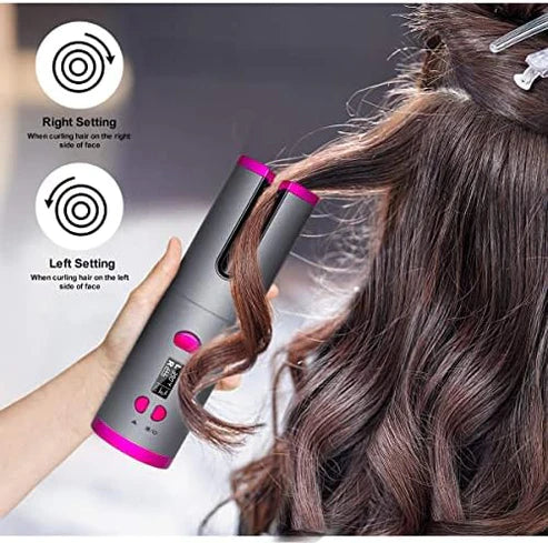 AutoCurl Pro Cordless Hair Curler with Digital Display & Instant Heat