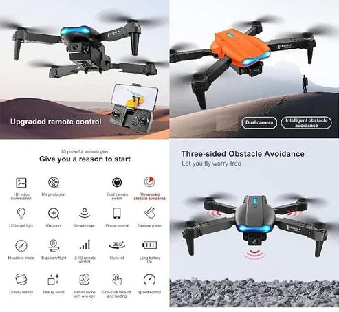 E99 Foldable Drone 4K HD Camera, Easy Control & Real-Time Aerial View