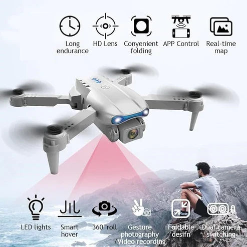 E99 Foldable Drone 4K HD Camera, Easy Control & Real-Time Aerial View