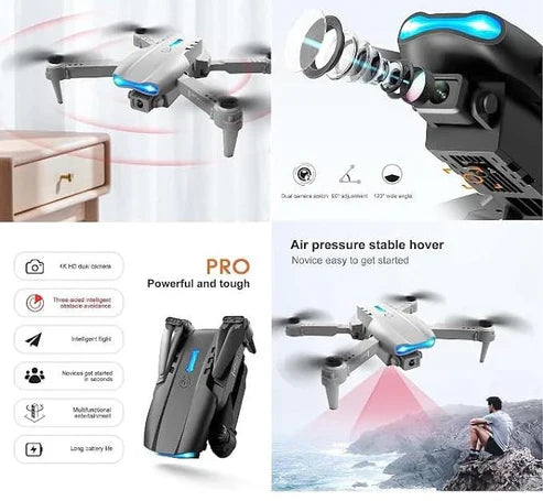 E99 Foldable Drone 4K HD Camera, Easy Control & Real-Time Aerial View
