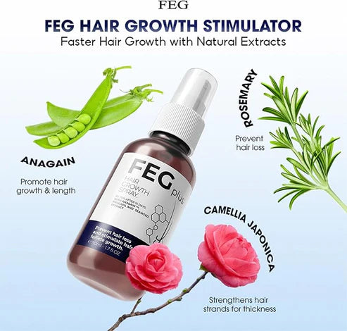 FEG Plus Hair Growth Spray Boost Regrowth Stop Hair Fall & Restore Confidence