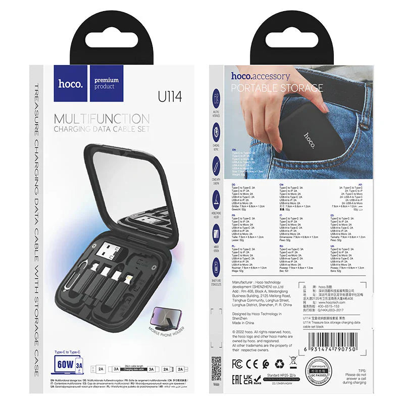 Hoco U114 Universal Charging Kit – Fast, Compact & Ready Anywhere
