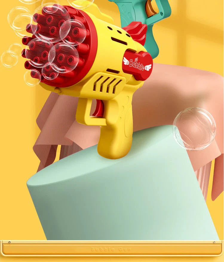 Luminous Gatling Bubble Gun Electric Bubble Blaster Toy for Kids