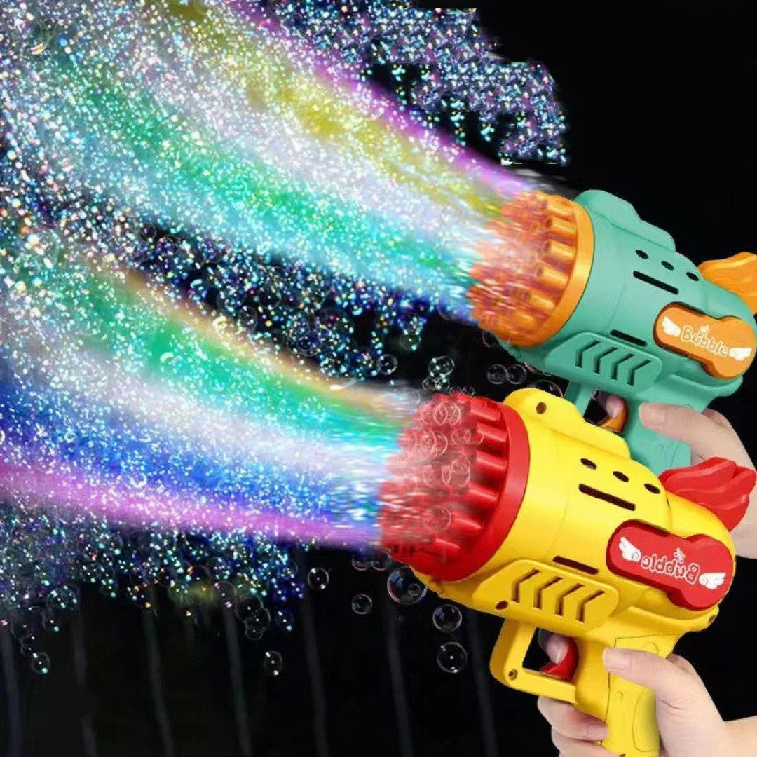 Luminous Gatling Bubble Gun Electric Bubble Blaster Toy for Kids