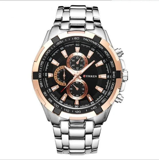 Men’s Business Quartz Watch – Elegant Timepiece with Stainless Steel Belt
