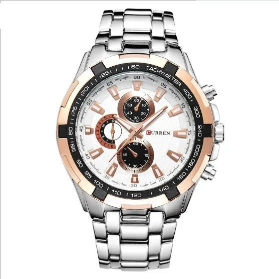 Men’s Business Quartz Watch – Elegant Timepiece with Stainless Steel Belt