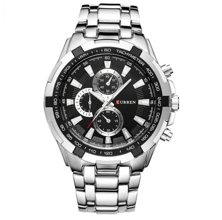Men’s Business Quartz Watch – Elegant Timepiece with Stainless Steel Belt