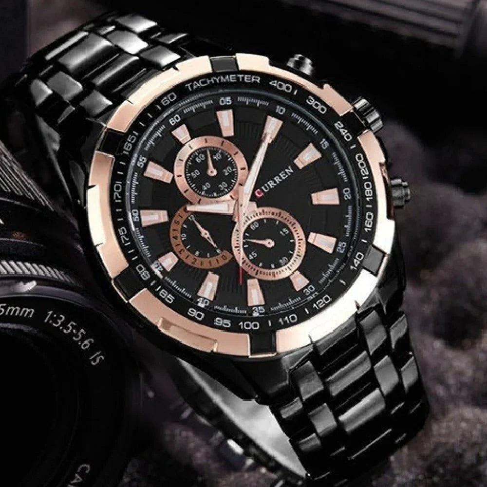 Men’s Business Quartz Watch – Elegant Timepiece with Stainless Steel Belt