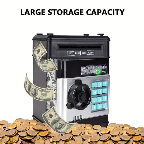 Smart Electronic Safe Piggy Bank for Kids Password & Coin Deposit ATM Style