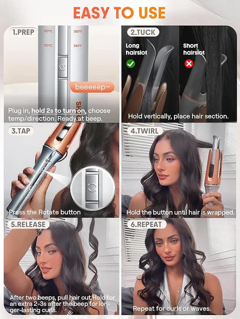 SHEGLAM Smart Curling Tool Effortless Curls with One Touch for Glam Looks