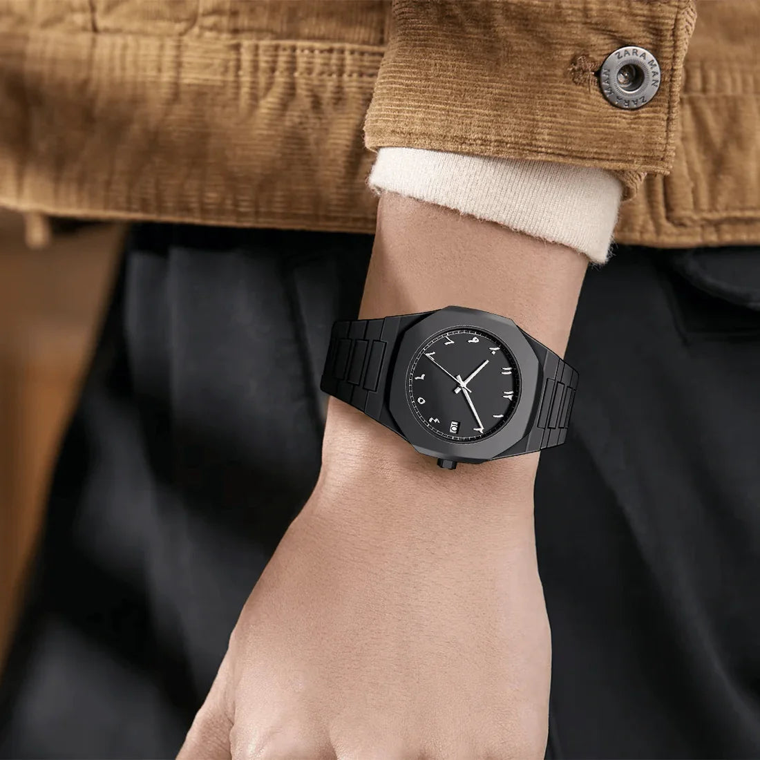 Elegant Stainless Steel Arabic Numeral Watch – Timeless Style with Classic Design